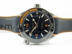 Planet Ocean 43.5mm SS VSF 1:1 Best Edition Black/Orange Bezel Black Dial on Black Nylon Strap A8900 Super Clone