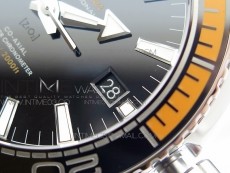 Planet Ocean 43.5mm SS VSF 1:1 Best Edition Black/Orange Bezel Black Dial on Black Nylon Strap A8900 Super Clone