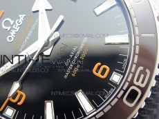 Planet Ocean 43.5mm SS VSF 1:1 Best Edition Black/Orange Bezel Black Dial on Black Nylon Strap A8900 Super Clone