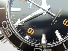 Planet Ocean 43.5mm SS VSF 1:1 Best Edition Black/Orange Bezel Black Dial on Black Nylon Strap A8900 Super Clone