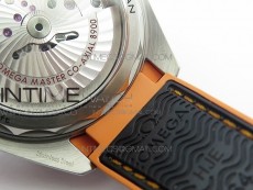 Planet Ocean 43.5mm SS VSF 1:1 Best Edition Black/Orange Bezel Black Dial on Black Nylon Strap A8900 Super Clone