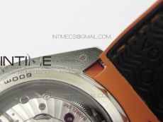 Planet Ocean 43.5mm SS VSF 1:1 Best Edition Black/Orange Bezel Black Dial on Black Nylon Strap A8900 Super Clone