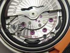 Planet Ocean 43.5mm SS VSF 1:1 Best Edition Black/Orange Bezel Black Dial on Black Nylon Strap A8900 Super Clone