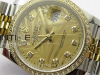 DateJust 36 SS/YG 126234 Diamonds Bezel JDF 1:1 Best Edition New YG Dial on Jubilee SS/YG Bracelet