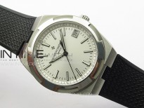 Overseas 4500V SS ZF 1:1 Best Edition Silver Dial on Black Rubber Strap A5100