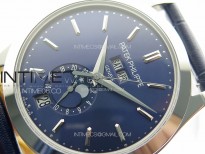Annual Calendar Moonphase 5396 SS PPF 1:1 Best Edition Blue Dial on Black Leather Strap PPF324