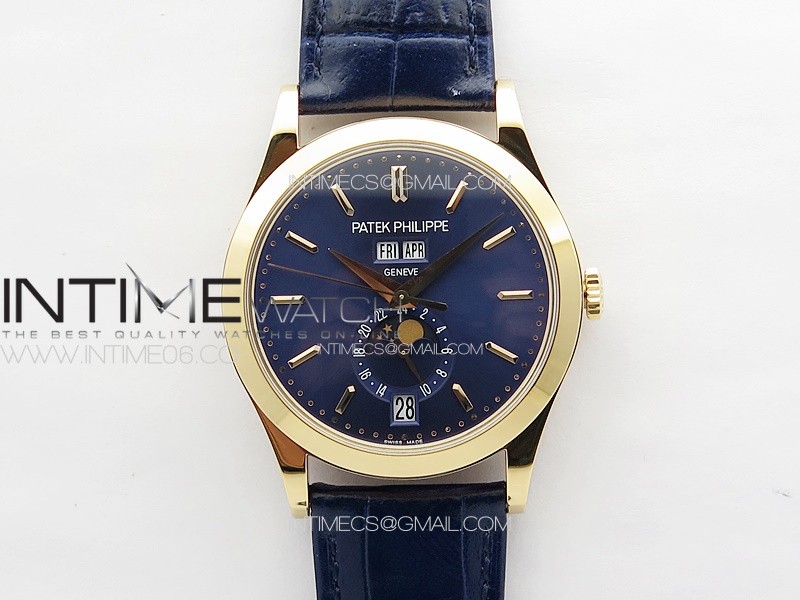 Annual Calendar Moonphase 5396 RG PPF 1:1 Best Edition Blue Dial on Blue Leather Strap PPF324