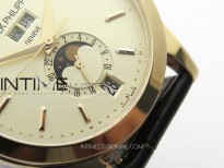 Annual Calendar Moonphase 5396 RG PPF 1:1 Best Edition White Sticks Dial on Black Leather Strap PPF324