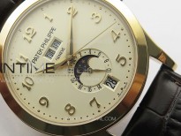 Annual Calendar Moonphase 5396 RG PPF 1:1 Best Edition White Numbers Dial on Black Leather Strap PPF324