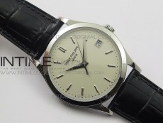 Calatrava 5296G SS ZF 1:1 Best Edition Ivory Dial On Black Leather Strap 324CS (Free box)