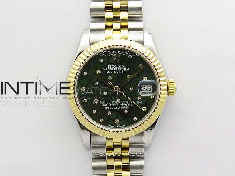 DateJust 31mm 72610 SS/YG APSF Best Edition Blue Flowers Crystals Dial on Jubilee Bracelet A2824
