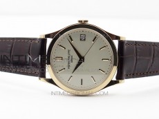 Calatrava 5296R RG ZF 1:1 Best Edition Ivory Dial On Brown Leather Strap 324CS (Free box)