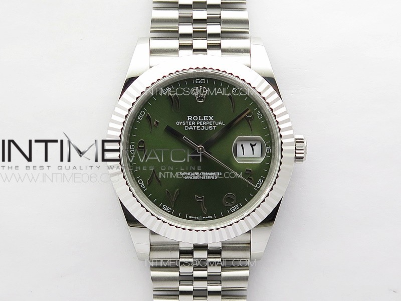 DateJust 41 126334 SS GMF 1:1 Best Edition Green Dial Arabic Markers on Jubilee Bracelet