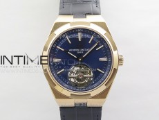 Overseas Tourbillon RG BBR Best Edition Blue Dial on Blue Leather Strap