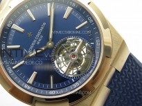 Overseas Tourbillon RG BBR Best Edition Blue Dial on Blue Rubber Strap