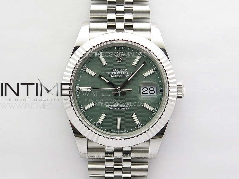 DateJust 41 126334 SS GMF 1:1 Best Edition Green Fluted Dial on Jubilee Bracelet