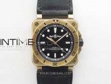 BR 03-92 Diver Bronzo B12 1:1 Best Edition Black Dial on Leather Strap MIYOTA 9015 (Free Rubber Strap And Tool)