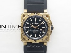 BR 03-92 Diver Bronzo B12 1:1 Best Edition Black Dial on Rubber Strap MIYOTA 9015 (Free Leather Strap And Tool)