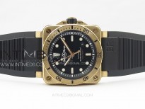 BR 03-92 Diver Bronzo B12 1:1 Best Edition Black Dial on Rubber Strap MIYOTA 9015 (Free Leather Strap And Tool)