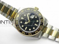 GMT Master II 116713 LN 904L SS/YG Clean Factory 1:1 Best Edition Black Dial on Oyster Bracelet SA3186 CHS