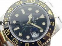 GMT Master II 116713 LN 904L SS/YG Clean Factory 1:1 Best Edition Black Dial on Oyster Bracelet SA3186 CHS