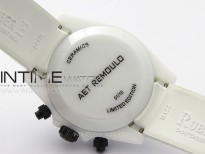 Daytona White Ceramic 5GF Best Edition White/Black Dial on White Rubber Strap A7750