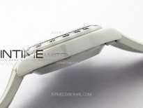 Daytona White Ceramic 5GF Best Edition Meteorite Dial on White Rubber Strap A7750