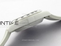 Daytona White Ceramic 5GF Best Edition White/RG Dial on White Rubber Strap A7750