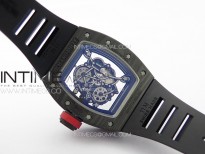 RM055 Forged Carbon Case KUF Best Edition Red Crown on Black Rubber Strap MIYOTA8215