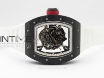 RM055 Forged Carbon Case KUF Best Edition Red Crown on White Rubber Strap MIYOTA8215