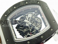 RM055 Forged Carbon Case KUF Best Edition Red Crown on White Rubber Strap MIYOTA8215