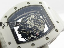RM055 Real Ceramic Case KUF Best Edition White Crown on White Nyloy Strap MIYOTA8215
