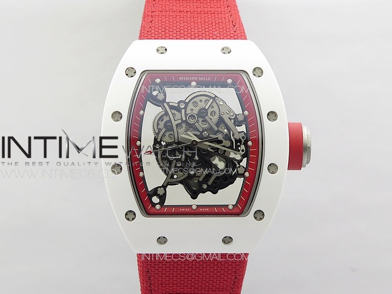 RM055 Real Ceramic Case KUF Best Edition Red Crown on Red Nylon Strap MIYOTA8215