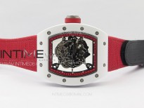 RM055 Real Ceramic Case KUF Best Edition Red Crown on Red Nyloy Strap MIYOTA8215
