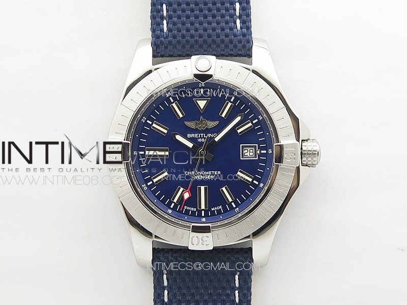 Avenger Automatic 43mm SS B50 Best Edition Blue Dial on Blue Nylon Strap A2824