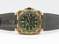 BR 03-92 Diver Bronze B12 1:1 Best Edition Brown Dial on Brown Leather Strap MIYOTA 9015 (Free Rubber Strap)