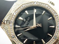 Classic Fusion Orlinski RG Full Diamonds APSF 1:1 Best Edtion Black Faceted Dial on Black Rubber Strap A2892