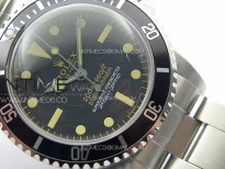 Vintage Submariner 5513 No Date SS B12 Best Edition Black Dial on SS Bracelet A2836 (Style1)