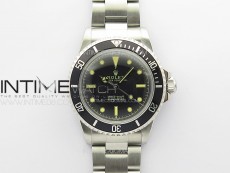 Vintage Submariner 5513 No Date SS B12 Best Edition Black Dial on SS Bracelet A2836 (Style3)