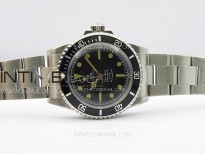 Vintage Submariner 5513 No Date SS B12 Best Edition Black Dial on SS Bracelet A2836 (Style4)