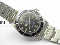 Vintage Submariner 5513 No Date SS B12 Best Edition Black Dial on SS Bracelet A2836 (Style5)