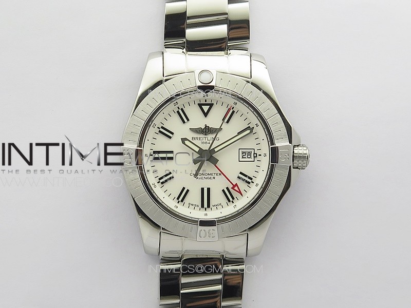 Avenger Automatic 43mm GMT SS B50 Best Edition White Dial on SS Bracelet A2824