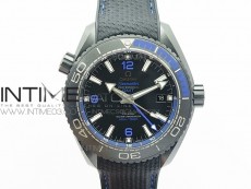 Planet Ocean 45.5mm Deep Black Real Ceramic (Blue) VSF 1:1 Best Edition on Black Nylon Strap A8906 Super Clone