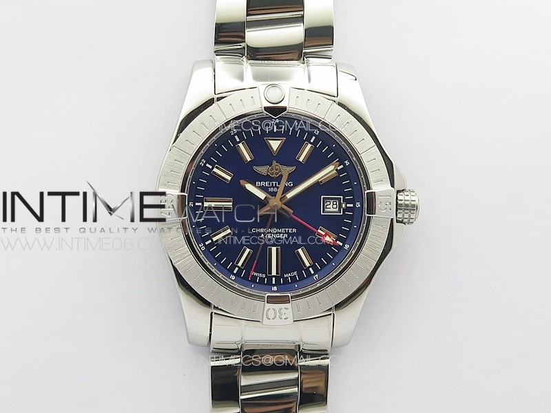 Avenger Automatic 43mm GMT SS B50 Best Edition Blue Dial on SS Bracelet A2824