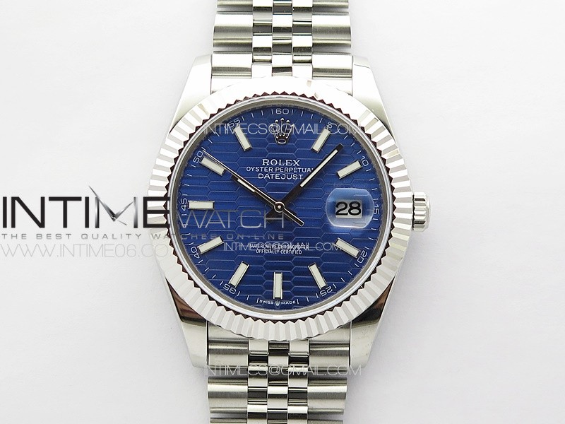 DateJust 41MM 126334 SS APSF 1:1 Best Edition Blue Fluted Dial on SS Jubilee Bracelet SA3235