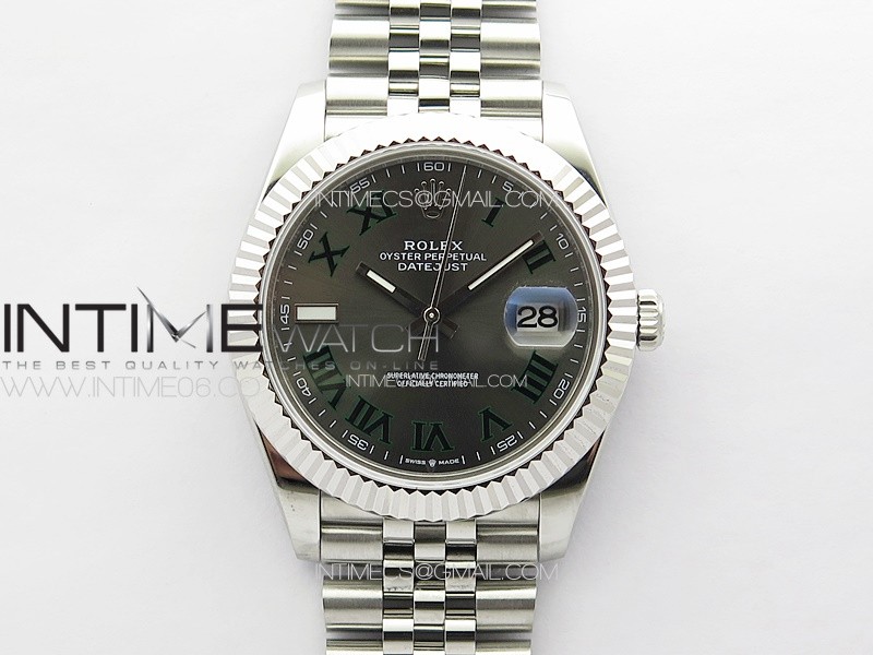 DateJust 41MM 126334 SS APSF 1:1 Best Edition Gray Dial Roman Markers on SS Jubilee Bracelet SA3235
