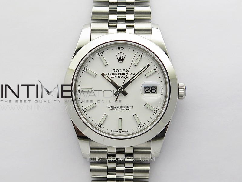 DateJust 41MM 126334 Smooth Bezel SS APSF 1:1 Best Edition White Dial on SS Jubilee Bracelet SA3235