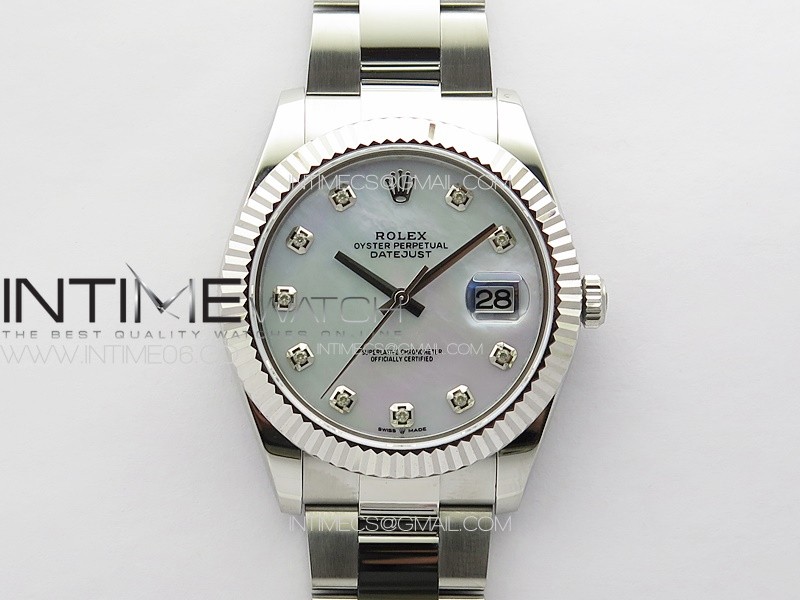 DateJust 41MM 126334 SS APSF 1:1 Best Edition White MOP Dial on SS Oyster Bracelet SA3235