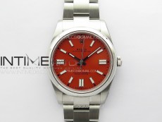 Oyster Perpetual 41mm 124300 SS APSF 1:1 Best Edition Red Dial on SS Bracelet A2824