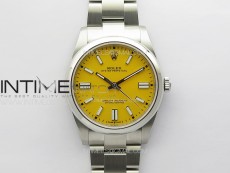 Oyster Perpetual 41mm 124300 SS APSF 1:1 Best Edition Yellow Dial on SS Bracelet A2824